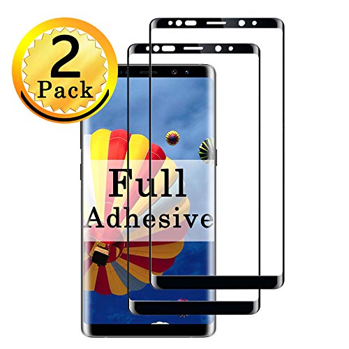 2-Pack 【Full Glue Adhesive】 Galaxy Note 8 Screen Protector Compatible with Samsung Note8 Tempered Glass 【9H Hardness】【3D Curved】 De Gaxaly Glaxay 8Note Protective Phone Temper Film 2 Pieces (Black)