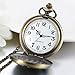 JewelryWe Romantic Peach Cherry Blossom Floral Woman Men Pocket Watch Pendant Necklace with Chain,