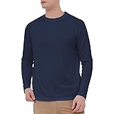 HYCOPROT Men's Rash Guard Shirts UPF 50+ Sun Protection Fishing Shirts for Men UV Long Sleeve Quick Dry Swim Shirt Running
