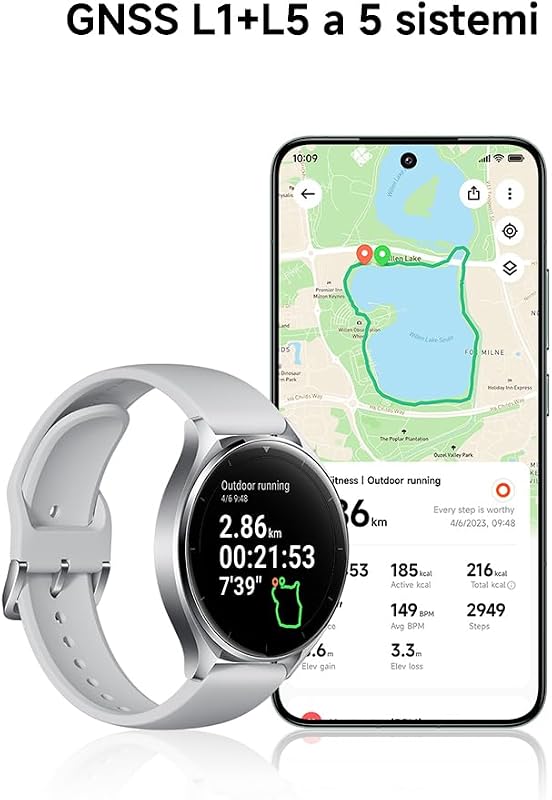 Watch 2, Google WearOS, 1.43" AMOLED, GPS, 5ATM, Argento