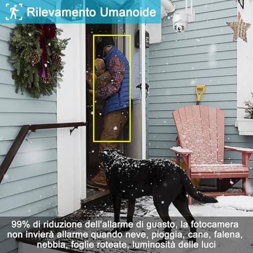 GENBOLT Outdoor Wi-Fi Camera [DC&PoE],2.5K Outdoor Surveillance Camera PoE CCTV IP Security Camera with Color Night Vision, PTZ 4X Digital Zoom, 2-Audio Sound and Light Alarm