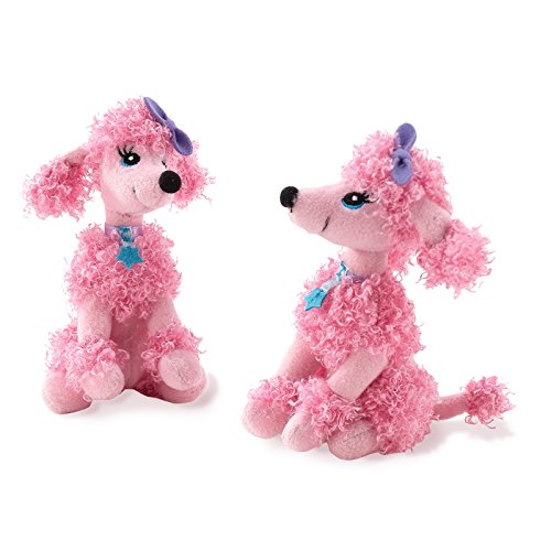 BirthdayExpress Pink Poodle In Paris Damask French Eiffel Tower Childrens Party Supplies Plush Dog Favor Toys - 4 Pack