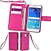 Wisdompro S6 Case, Premium PU Leather 2-in-1 Protective Folio Flip Wallet Case with Credit Card Holder Slots and Wrist Lanyard for Samsung Galaxy S6 - Hotpink
