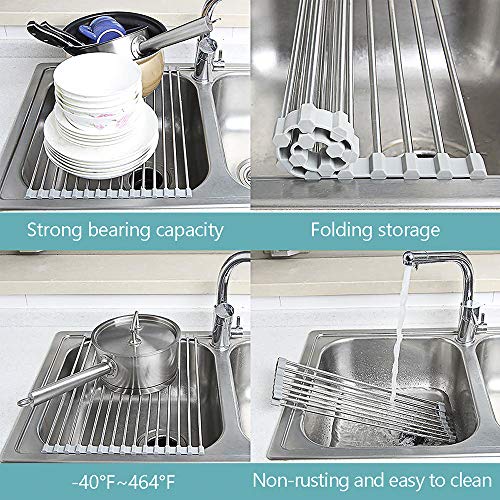 TOQI Roll Up Dish Drying Rack Over The Sink Multipurpose Kitchen