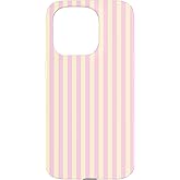 Minimalist Light Pink Pastel Yellow Vertical Line Stripes Case for iPhone 15 Pro