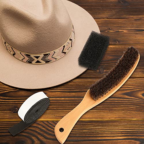 3 Pieces Fedora Hat Brush Kit Includes Lint Remover Duster Brushes for