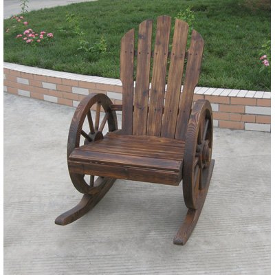 Wagon Wheel Rocker Chair - Thumbnail 5