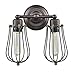 CLAXY Ecopower Vintage Style 2-Lights Industrial Oil Rubbed Bronze Mini Wire Cage Wall Sconce