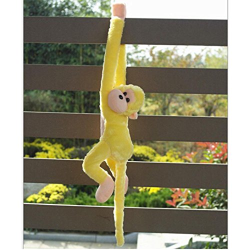 Mikey Store Cute Screech Monkey Plush Toy Doll Doll Gibbons Kids Gift (Yellow)
