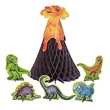 Dinosaur & Volcano Centerpiece Decoration, 6pc