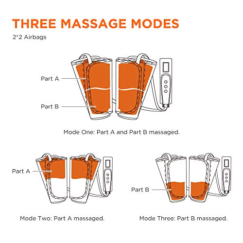 Leg Air Massager for Relaxation, Calf Air Massager with Heating and Handheld Controller - Thumbnail 6