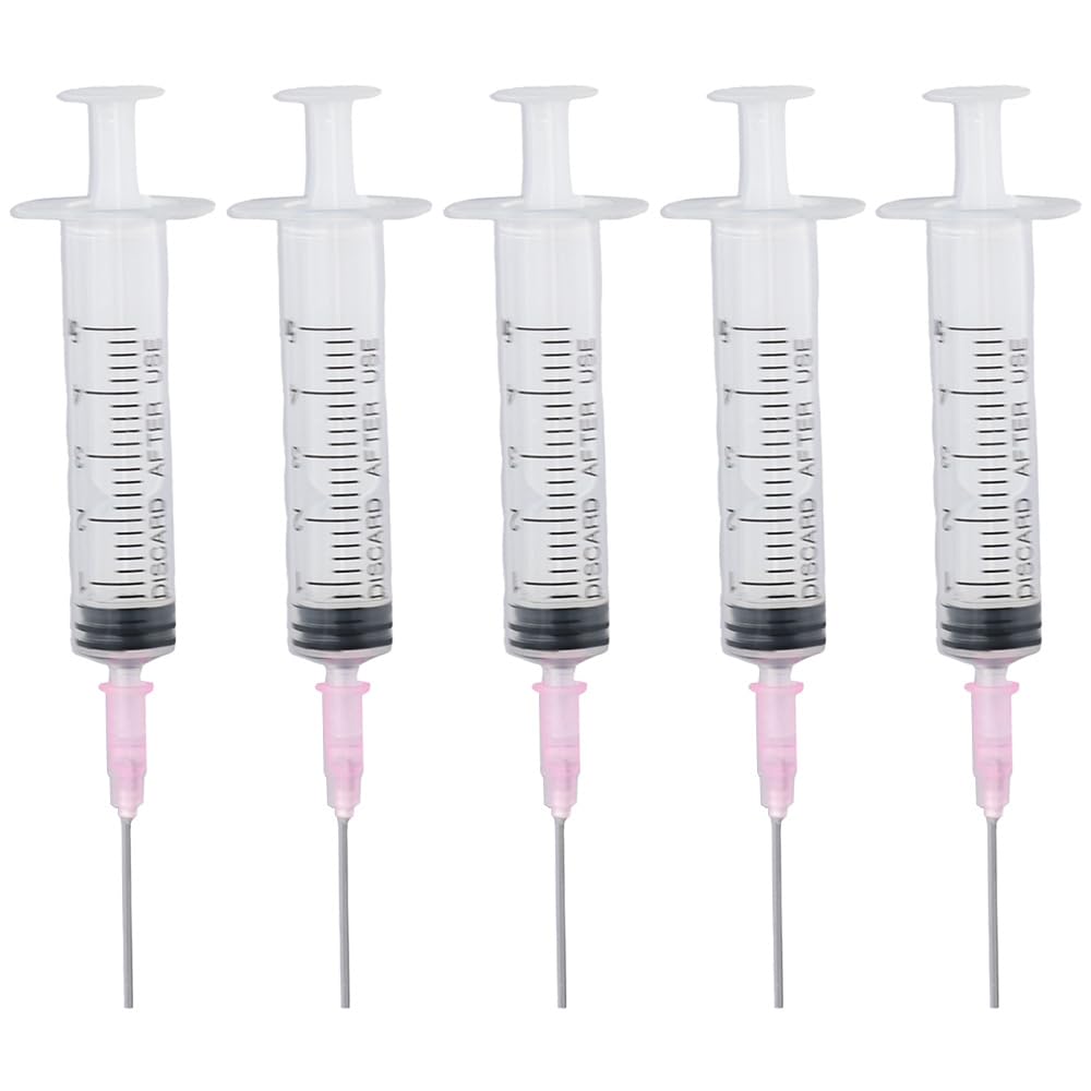 Risedot 5 Pack Fountain Pen Ink Converter, 5ML/CC Ink Filling Syringe with Platic Blunt Needle Tip