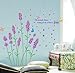 Beautiful Large Long Stem Lavender Flowers with Butterflies Waiting for the Arrival of Love Wall Decals