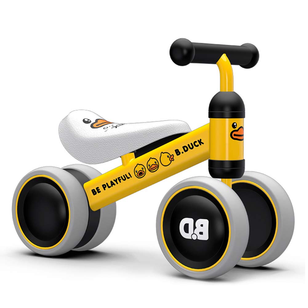 Baby Balance Bike Bicycle Boys Girls Toddler Bike Trike Tricycle Steel Frame Children Learn to Walk Bike 10-24 Months No-Pedal Baby\'s First Bike (Yellow Duck)