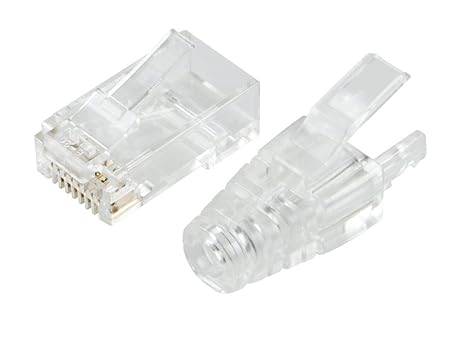 River Fox 50 Pieces Rj45 Plug Connector + 50 Pieces Boots Cap (Transparent)