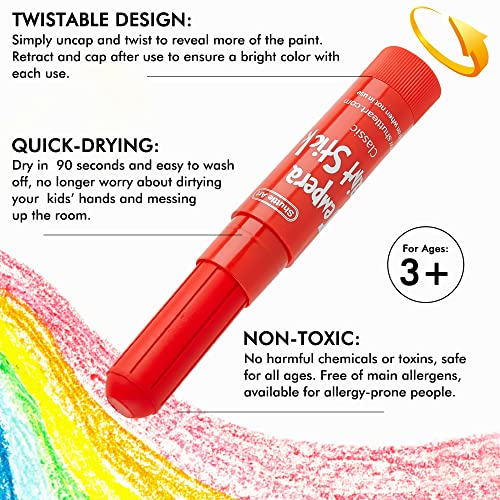 Shuttle Art Tempera Paint Sticks, 31 Pack Solid Tempera Paint Set, 30 Colors with 1 Drawing Pad