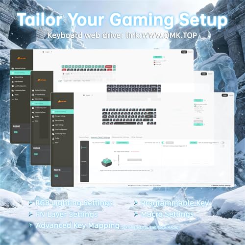 ATTACK SHARK R68 HE 8000Hz Rapid Trigger Keyboard, 0.005mm RT Accuracy Wired Gaming Keyboard, Carbon Fiber Top & Keycaps, CNC Aluminum Sides, Magnetic Switch, RGB Backlit, C01 Coiled Cable, Ice Ninja