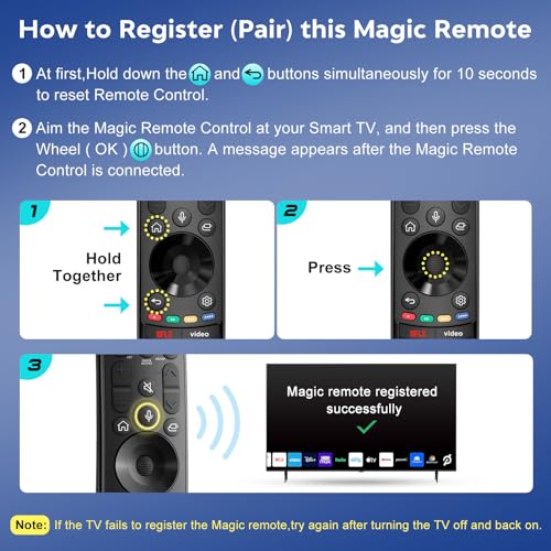LG TV Magic Voice Remote Control Replacement for Original MR20GA, MR21GA, MR22GA, MR23GA Remote Control, Compatible with LG Smart TV with Pointer and Voice Function