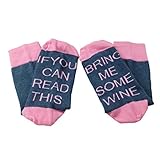 Bepo IF You Can Read This Please Bring Me Some Wine Socks Pink