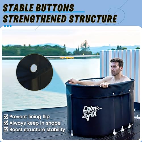 Oval Ice Bath Tub with Cover for Athletes XL Portable Cold Plunge Tub for Cold Water Therapy Ice Baths at Home