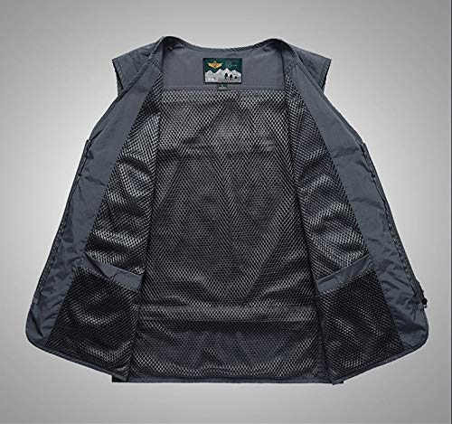 Angel Weste Für Herren,Herren Sommer Outdoor Plus Size Schnelltrocknende Angeljacke Weste Grau Camping Jagd Angeln… – Bild 3