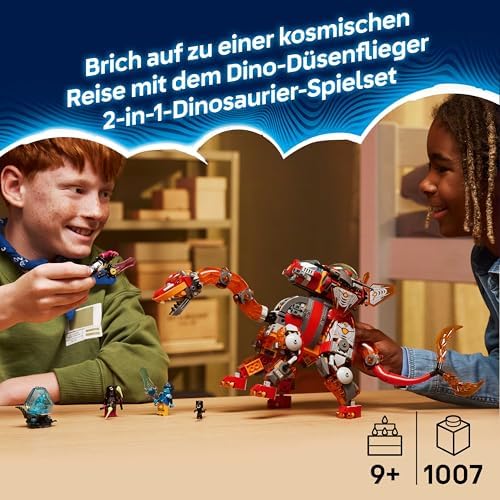 DREAMZzz 2in1 Dino-Düsenflieger - Dinosaurier Spielzeug verwandelbar in Stegosaurus - inkl. 4 Minifiguren und 2 sammelbaren Schatz-Kreaturen - Geschenk für Jungen ab 9 Jahren - 71514