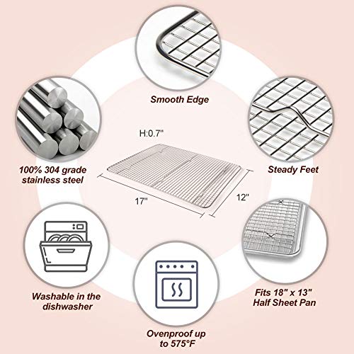 Secura Cooling Rack 100 304 Stainless Steel, Cookie Wire Baking Racks