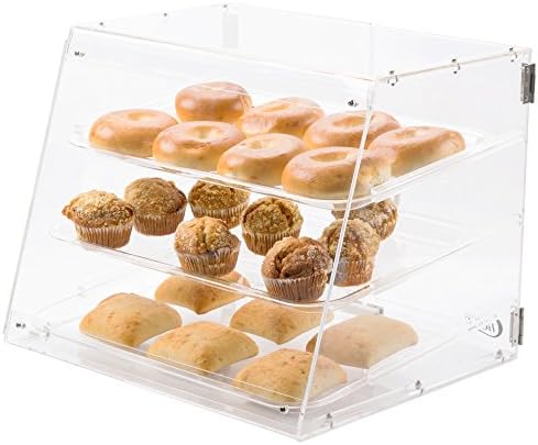 Top Choice Rear Door 3 Tray Bakery Display Case with Serving Utinsel Length: 21 inches X Width: 17 Inches x Height 16 Inches &amp; Rebate