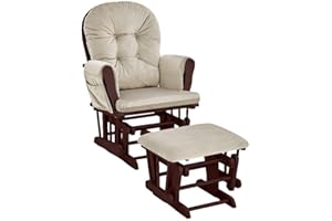 Suite Bebe Mason Glider Rocker with Ottoman, Beige and Espresso