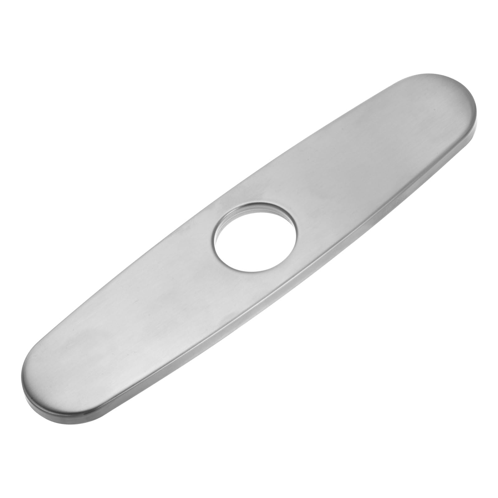 uxcell 10 Inch Hole Cover Deck Plate Escutcheon, Stainless Steel Sink Cover Plate for Bathroom or Kitchen Sink Faucet, Oval Grey