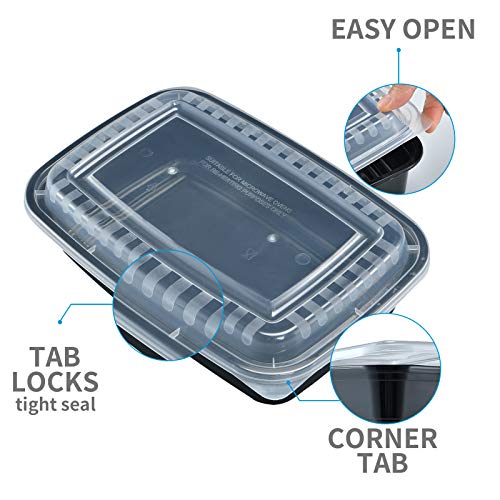 Plastic Meal Prep Containers,20 Pack 32oz. Reusable Food Storage