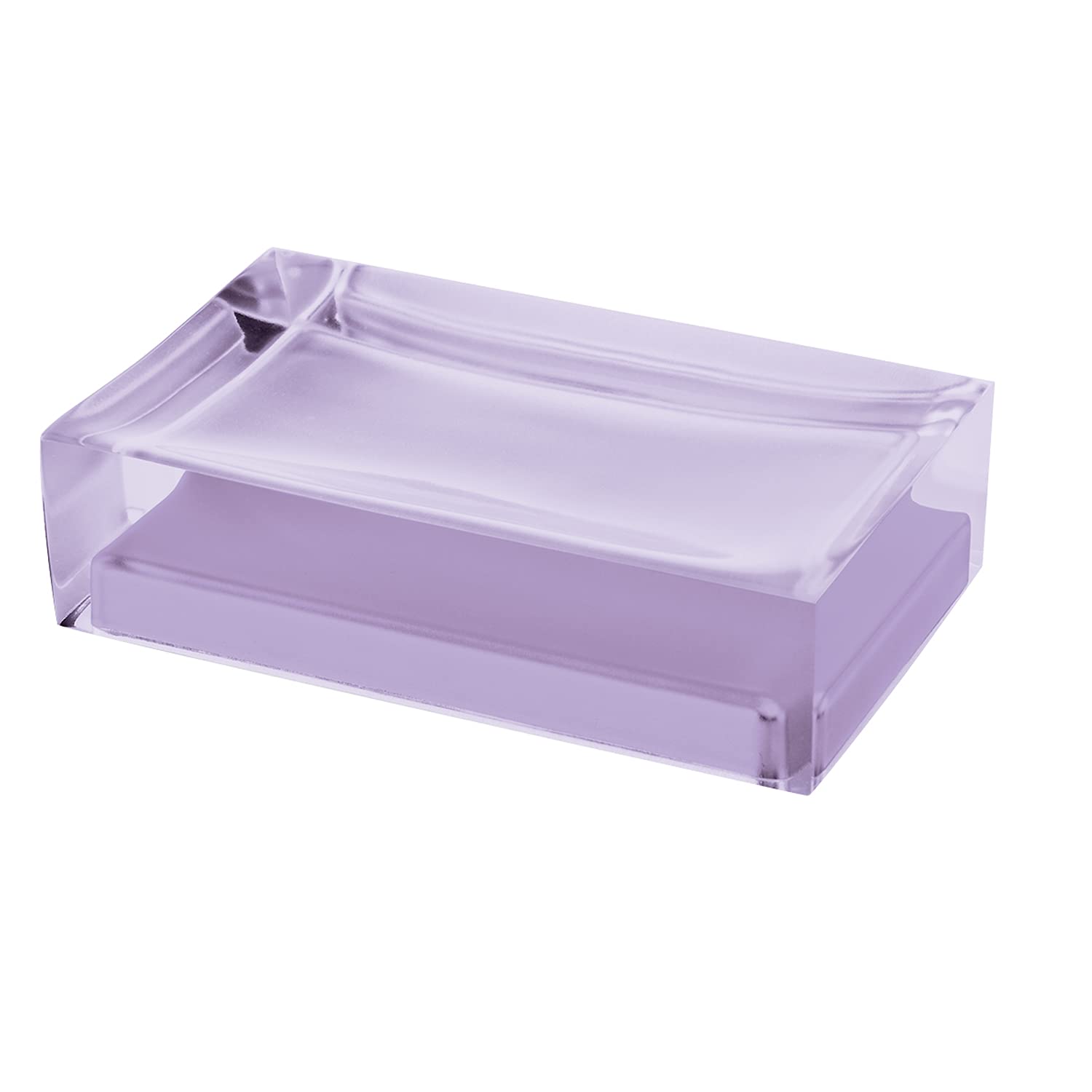 Gedy Auckland Soap, Size and Weight: 3 x 11 x 7 cm & 0.13 kg, Solid Soap Holder in Transparent Resin, Lilac Finish, R&D Design, Handmade, 2 Year Warranty, Unique