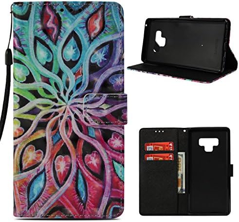 Galaxy Note 9 Case (6.4"), 3D Relief PU Leather Wallet Flip Cover with Credit Card Slot and Kickstand Magnetic Folio Case for Samsung Galaxy Note 9-2018 Newest Released (beautiful)