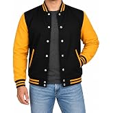 URBAN CREST Varsity Jacket Men &ndash; Letterman Bomber Jacket, Snap-Button Baseball Style