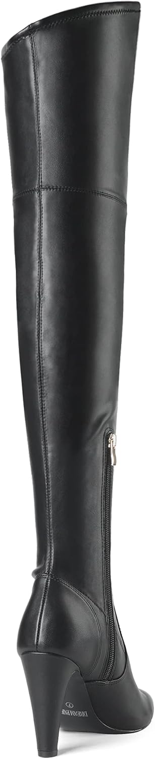  | DREAM PAIRS Women's Thigh High Boots Over The Knee Heels Long Sexy Pointed Toe Boots | Over-the-Knee