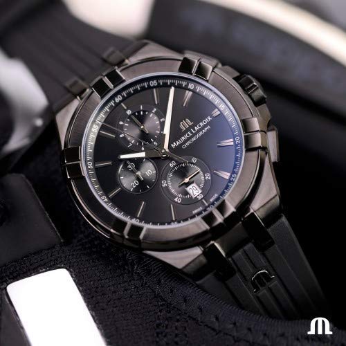 Maurice-Lacroix-Herren-analog-Schweizer-Quarzwerk-Uhr-mit-Gummi-Armband-AI1018-PVB01-333-1