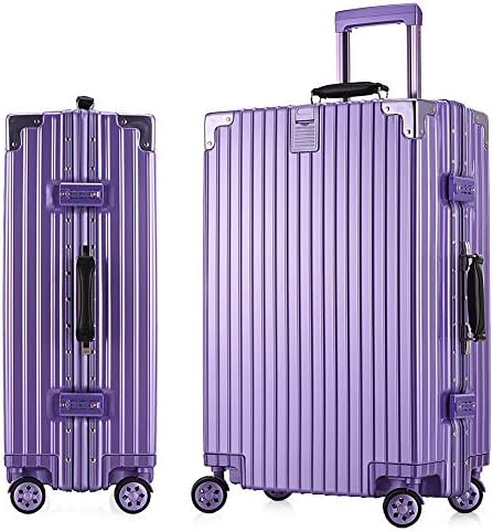 HLXB Travel Suitcase Aluminum Frame, Women Vintage Hardside Zipperless Spinner Trolley Luggage,Tsa Safety Lock