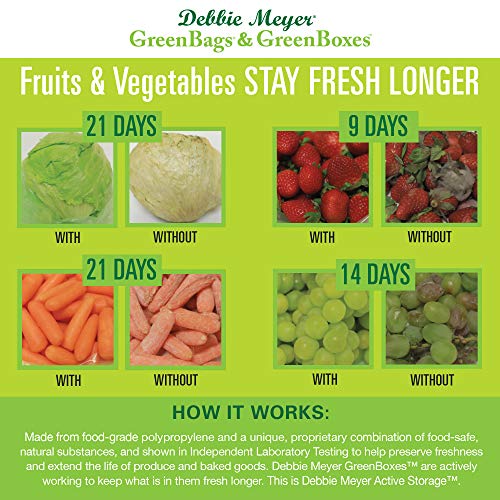 Debbie Meyer GreenBoxes & GreenBags Combo Set, Food Storage Containers with Lids & Bags, Keep Fruits Vegetables, Baked Goods & Snacks Fresher Longer! BPA Free Microwave & Dishwasher Safe 74 Piece Set - Thumbnail 4