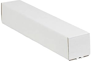 BOX USA Long Cardboard Boxes, 37"L x 3"W x 3"H, Pack of 25 | Poster Tube for Mailing and Storage of Blueprints, Artwork, Crafts, Long Art Holder, 37 inches
