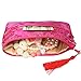 kilofly 2 pc Chinese Silk Brocade 2 Zipper Pocket Tassel Jewelry Bag Gift Pouch set2 C