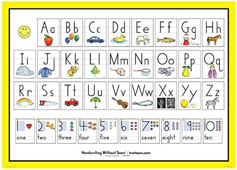 Learning Without Tears Print Letter Number Poster Handwriting Without Tears K 2 Alphabet Letter And Number Model Double Lines For School And Home Use Amazon Ae