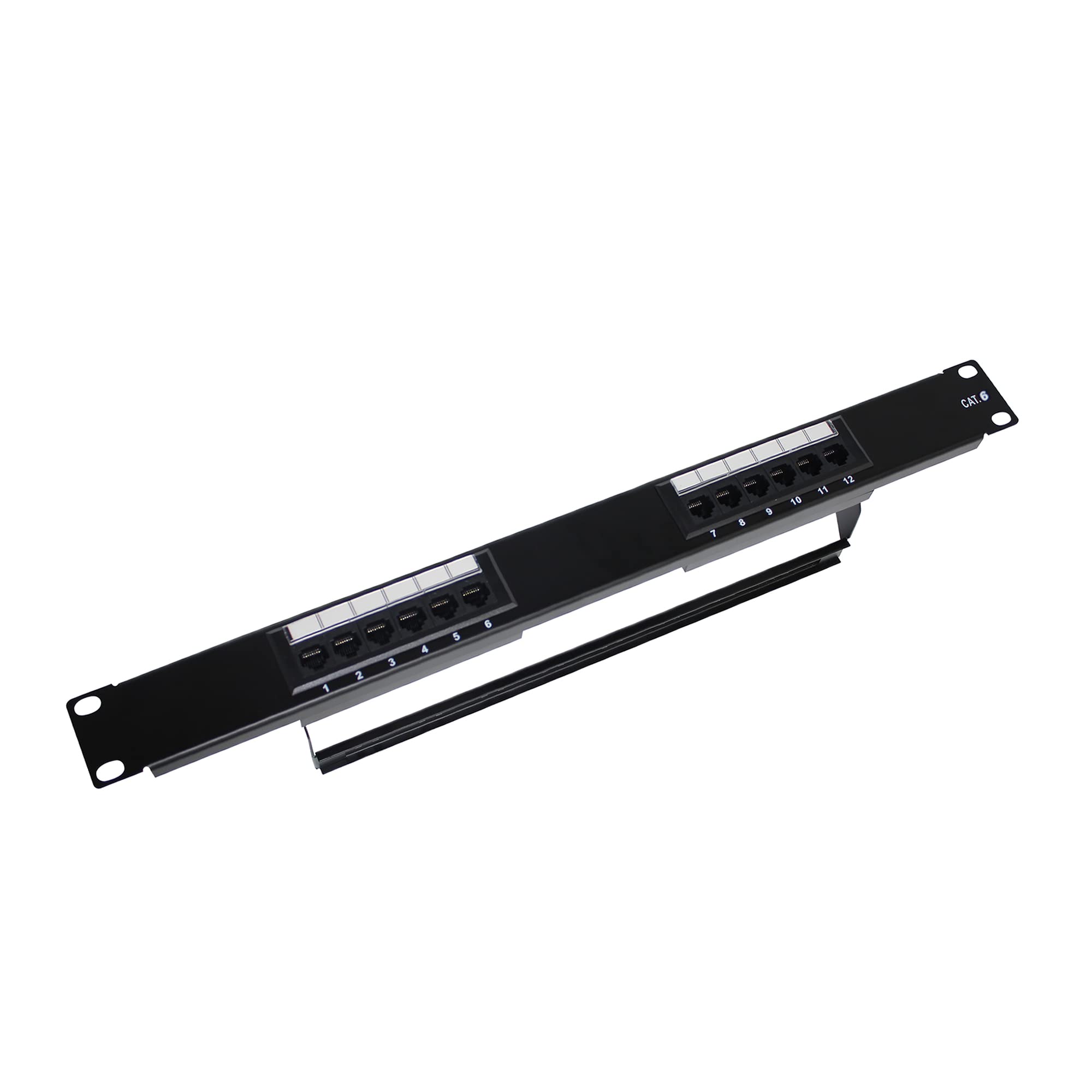 1U 12 Ports Cat6 Unshielded Wallmount or Rackmount Patch Panel UTP Ethernet Patch Panel with Cat6 Adapter Patch Panel — image 1