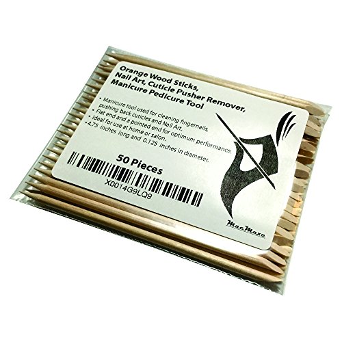 Orange Wood Sticks, Nail Art, Cuticle Pusher Remover, Manicure Pedicure Tool (50 Pieces)