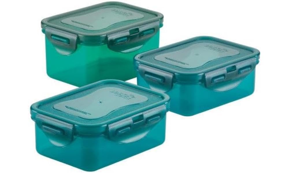 LocknLock Eco Food Storage Container Set of 2 with Lids - Rectangular Container Set 1.4lt/1.0lt, Airtight, Watertight, BPA Free & Dishwasher Safe