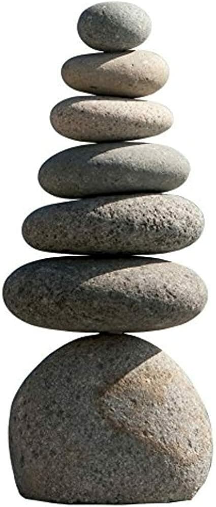 Amazon Com Garden Age Supply Natural River Stone Rock Cairn Sculpture Stacked Stone Balanced Rock Zen Stones Meditation Septuple Outdoor Statues Garden Outdoor
