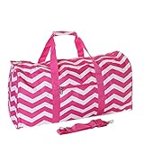 World Traveler Pink Chevron Gym Duffle Bag 21-inch
