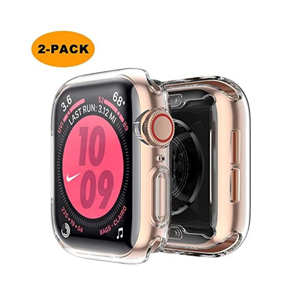 [2-Pack] Piuellia Transparent Case for Apple Watch Series 6 SE Series 5 Series 4 Screen Protector 40mm, iWatch Overall Protective Case TPU HD Clear Ultra-Thin Cover - Image 3