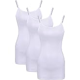 WILLBOND 3 Pieces Women Basic Long Tanks Adjustable Spaghetti Strap Camisole Top
