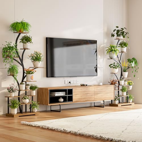 ChillCruiser Plant Stand with Growth Light Indoor Plant Shelf with 11 Levels and LED Light, 160 cm Metal Shelf for 15-18 Pots, Space Saving