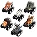 Pull Back Animal Car, Car Toy with Big Tire Wheel(6 Pack) For 3+ Years Old Boys Girls, Monster Vehicle Playset Preschool Learning Birthday, Jungle Themed Party Favors Creative Gifts for Kids Children